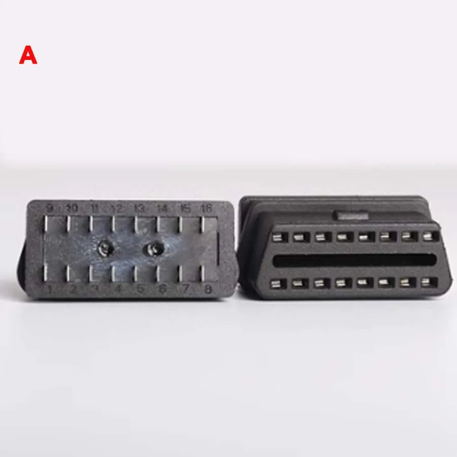 5 Type Option OBD2 16pin Female Interface 16PIN Connector Injection Molded Straight Pin Bent Pin OBD Plug Welding Plug Adapter