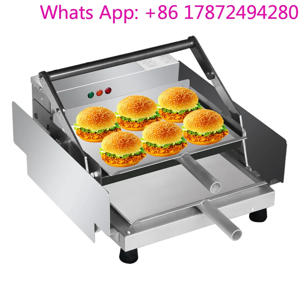 Commercial Burger Grill Aluminum Plate Toaster Automatic Hamburger Bread Machine Double-layer Hamburger Heating Machine