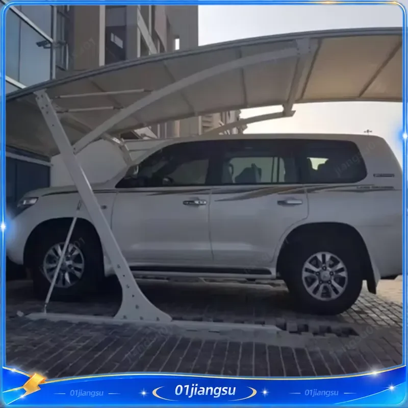 Steel Double Carport Modern High Quality PVDF Membrane Outdoor Shelter PVC Roofing Heavy Duty Garage Canopy Parking Shed