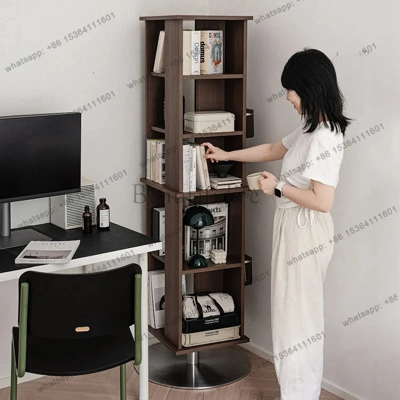 yj21 Nordic medieval style home D365 floor bookshelf display magazine shelf retro bookcase storage