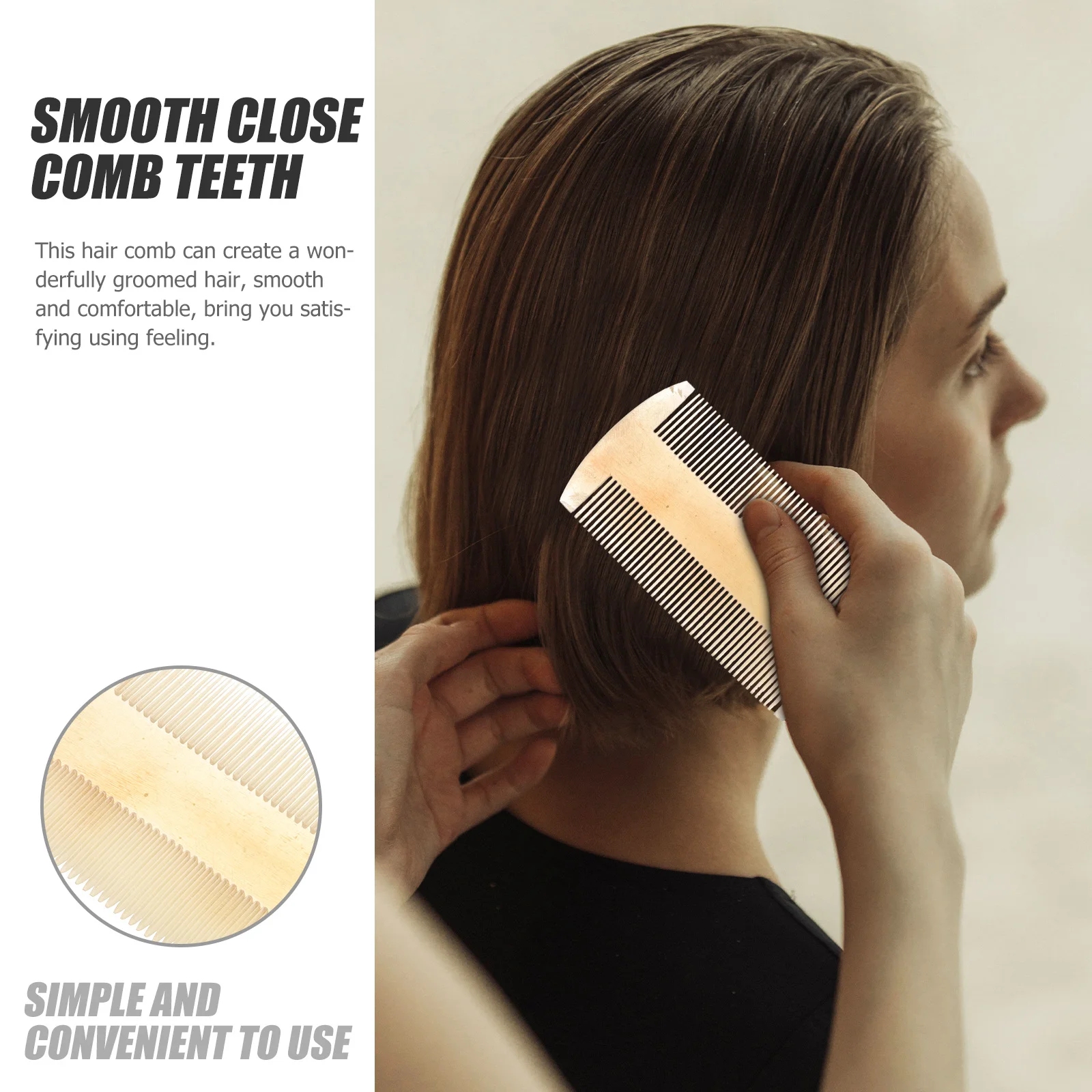 

Head Massage Comb Hair Natural Horn Wide Tooth Double Sided Sheep Combs for Women