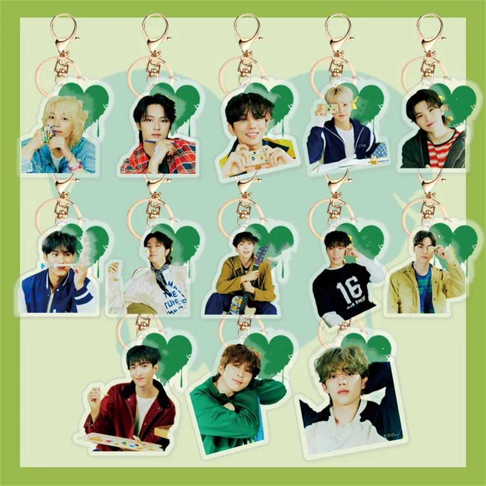 2Pcs/Set KPOP New Album The8 JEONGHAN WONWOO Acrylic Keychains Quality Car Keyring Pendant HOSHI MINGYU SEUNGKWAN DINO Pendants