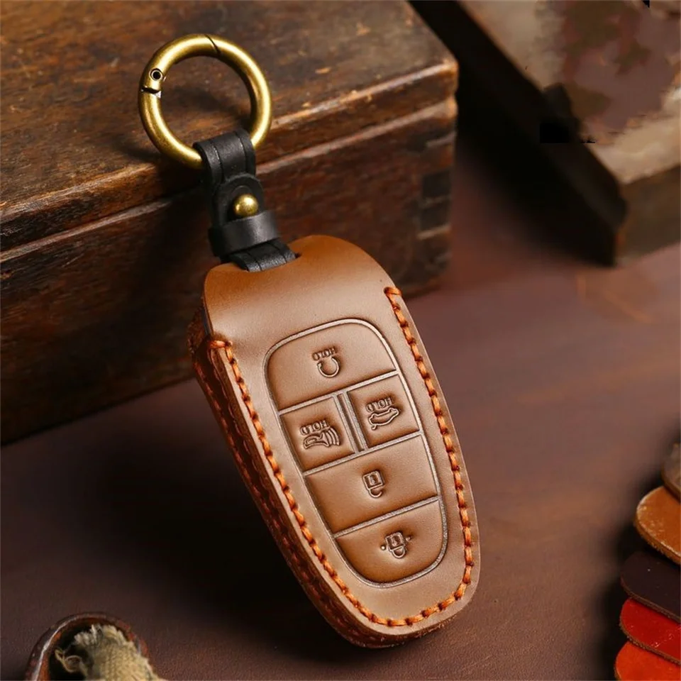 Car Key Case Cover for Hyundai Solaris Sonata Hybrid NEXO NX4 New Grand Santa Fe Tucson 2020 2021 Accessories Car-Styling