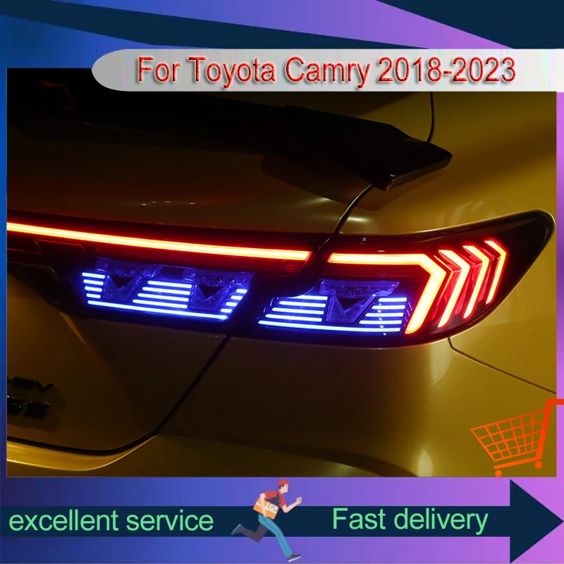 Auto Taillight For Toyota Camry 2023-2025 Newest Style DRL Rear Lamp Turn Signal LED Bulb Modified Brake Automatic Car Accessory