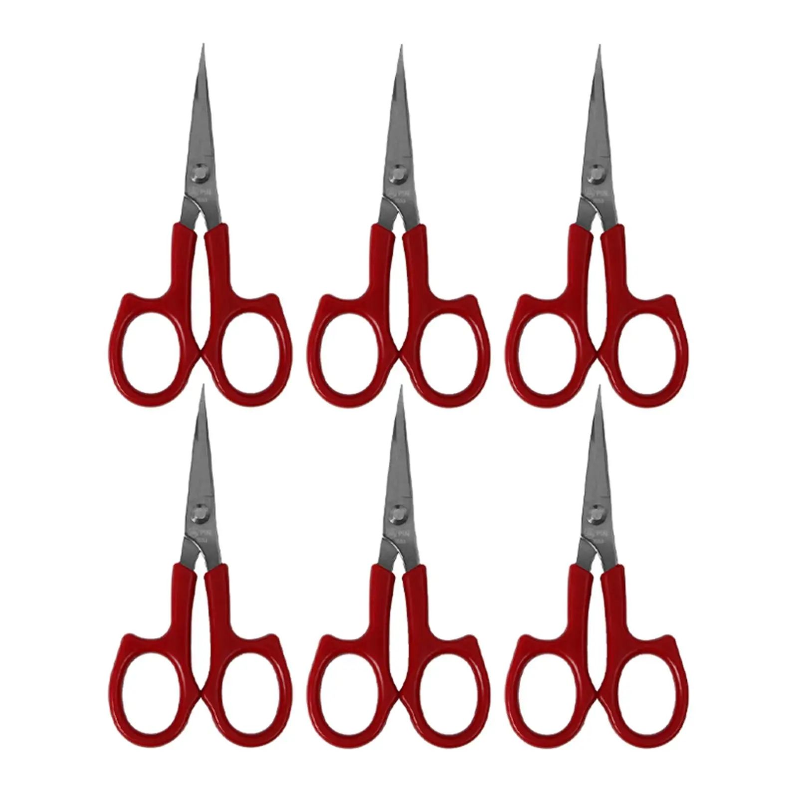 6x Embroidery Scissors Curved Tip Head up Sharp Sewing Scissors for Needlework Craft DIY Cross Stitch Household Small
