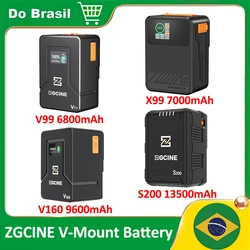 【Do BRASIL】ZGCINE ZG-S200 V160 V99 X99 V Mount Battery V-Lock Lithium Battery Pack for Camcorder/Digitais/Video Lights/Monitors