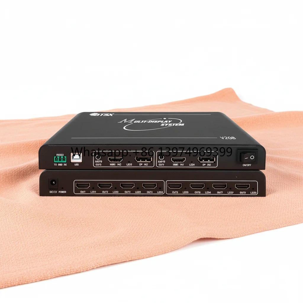 8K 2-in 8-out Multi-Screen Expander with for and DP Inputs Pixel-to-Pixel Display Extender 2x2 1x8 2x4 Image Processor Switchers