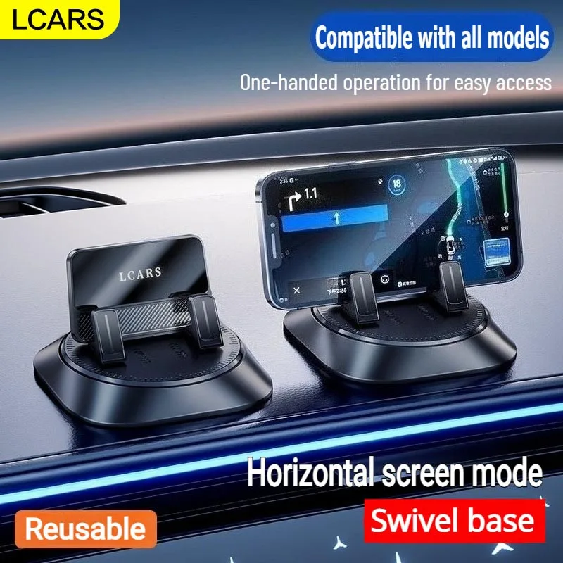 Car Mount Holder 360 Degree Swivel Dashboard Sticky Mat Phone Support Bracket For Mobile Navigation GPS Device Car Accessories