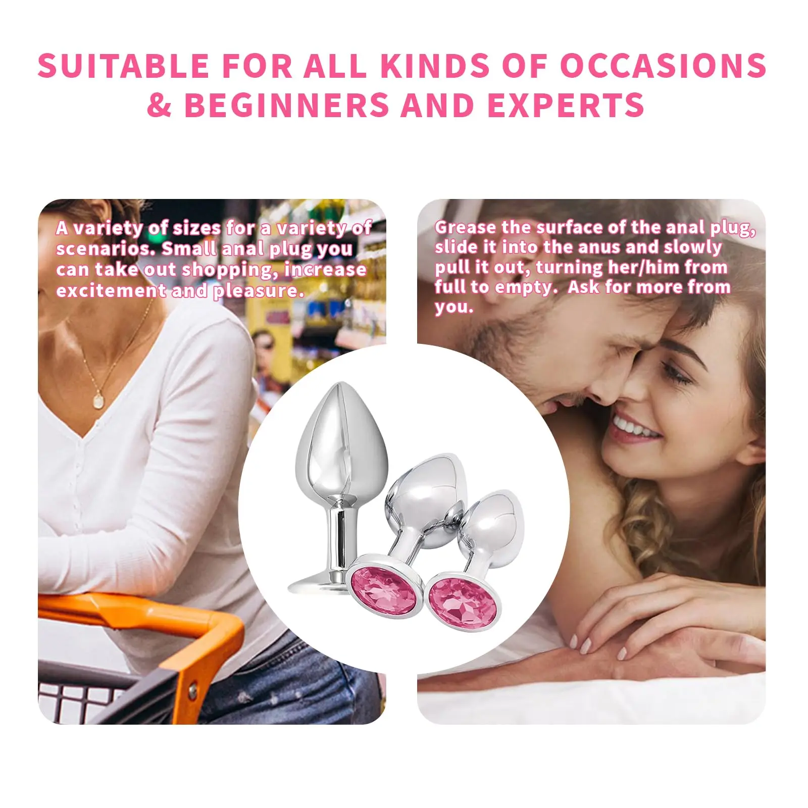 Металлическая анальная пробка - набор анальных пробок, 3-х шт. Анальные пробки, анальная пробка, но пробка, устройство сексуальной стимуляции для комплекта анальных пробок, игрушка для анального секса