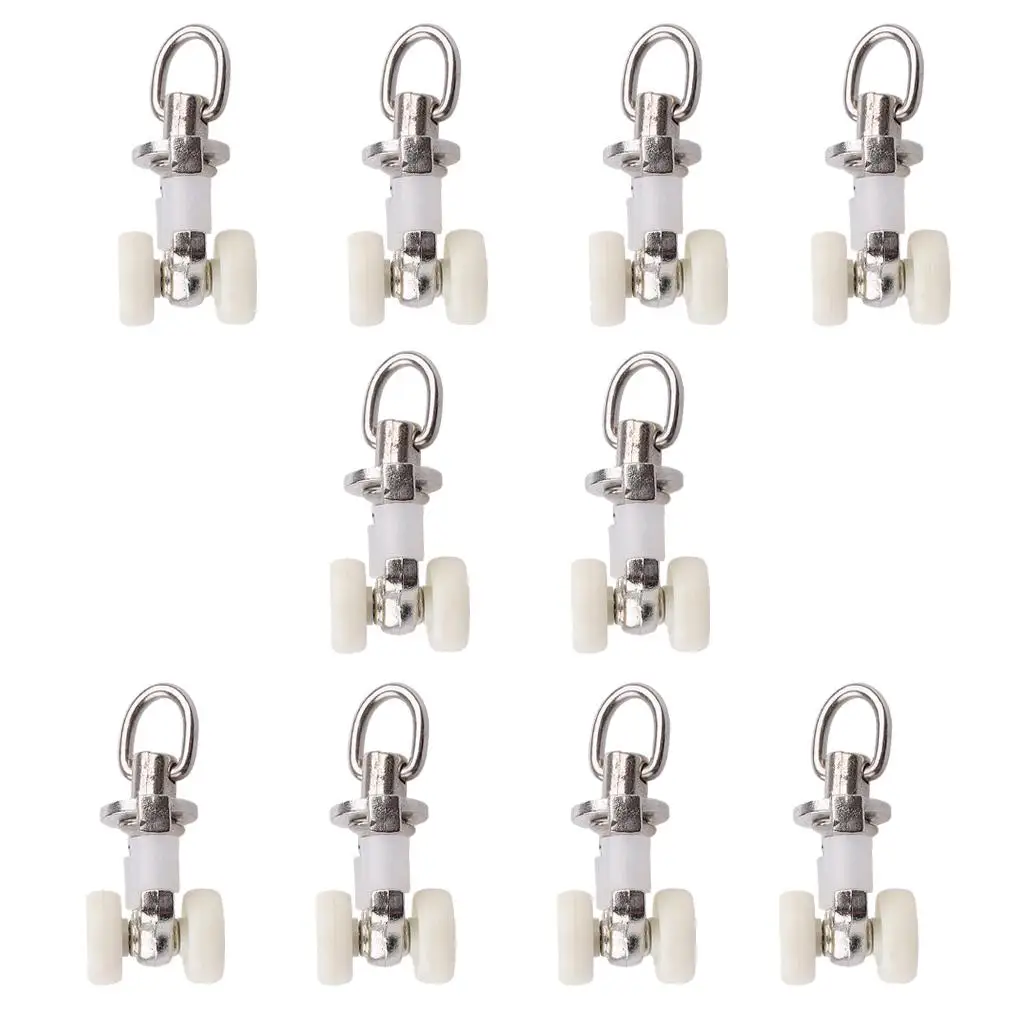 Curtain Wheel Carrier Alloy Rail Slider Noise Reducing Gliding Hook Curtain Track Roller for Window Drapery