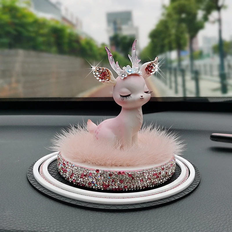 

Elk Car Ornament Cute Inlaid Deer Aromatherapy Goddess Style Auto Interior Decoration Safe