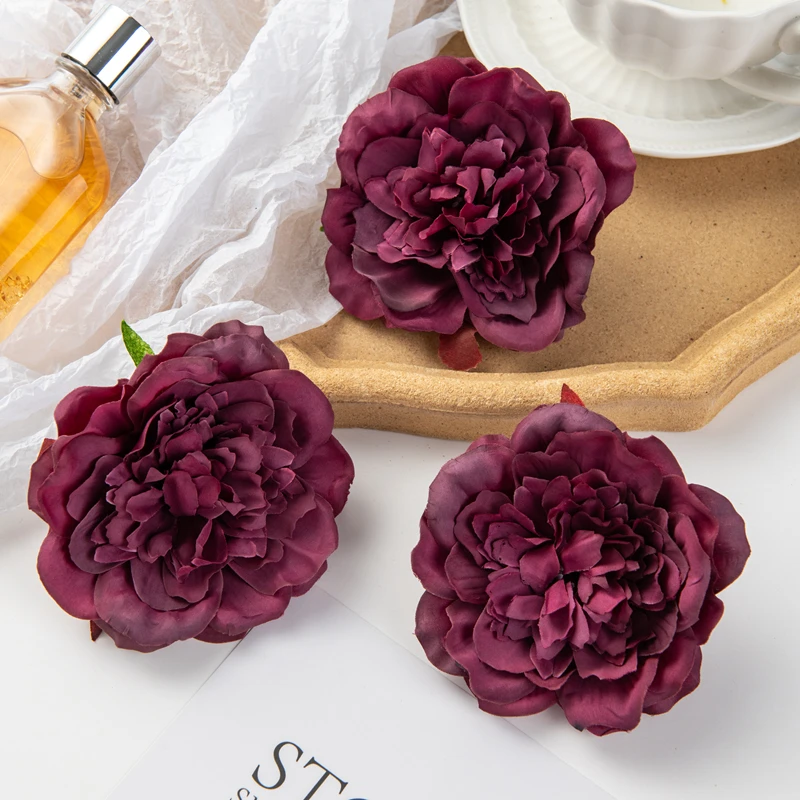 10PC Künstliche Blumen Wohnkultur Hochzeit Garten Rose Bogen Candy Box Kuchen Material Seide Dahlias Gefälschte Pfingstrose Weihnachten Girlande