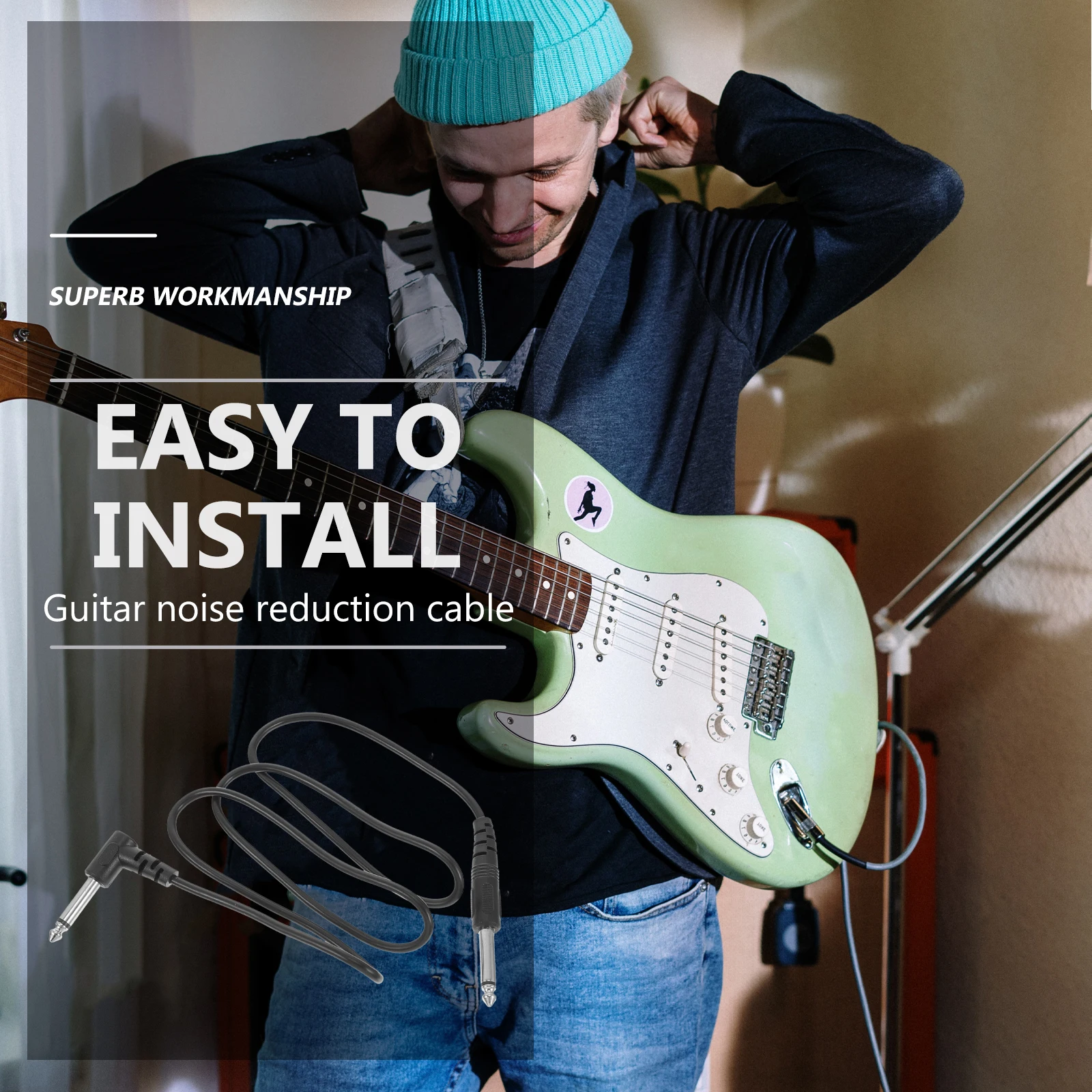 3Pcs 전문 기타 오디오 케이블 내구성 연결 케이블 코드 일렉트릭 기타 스피커 연결 와이어 교체