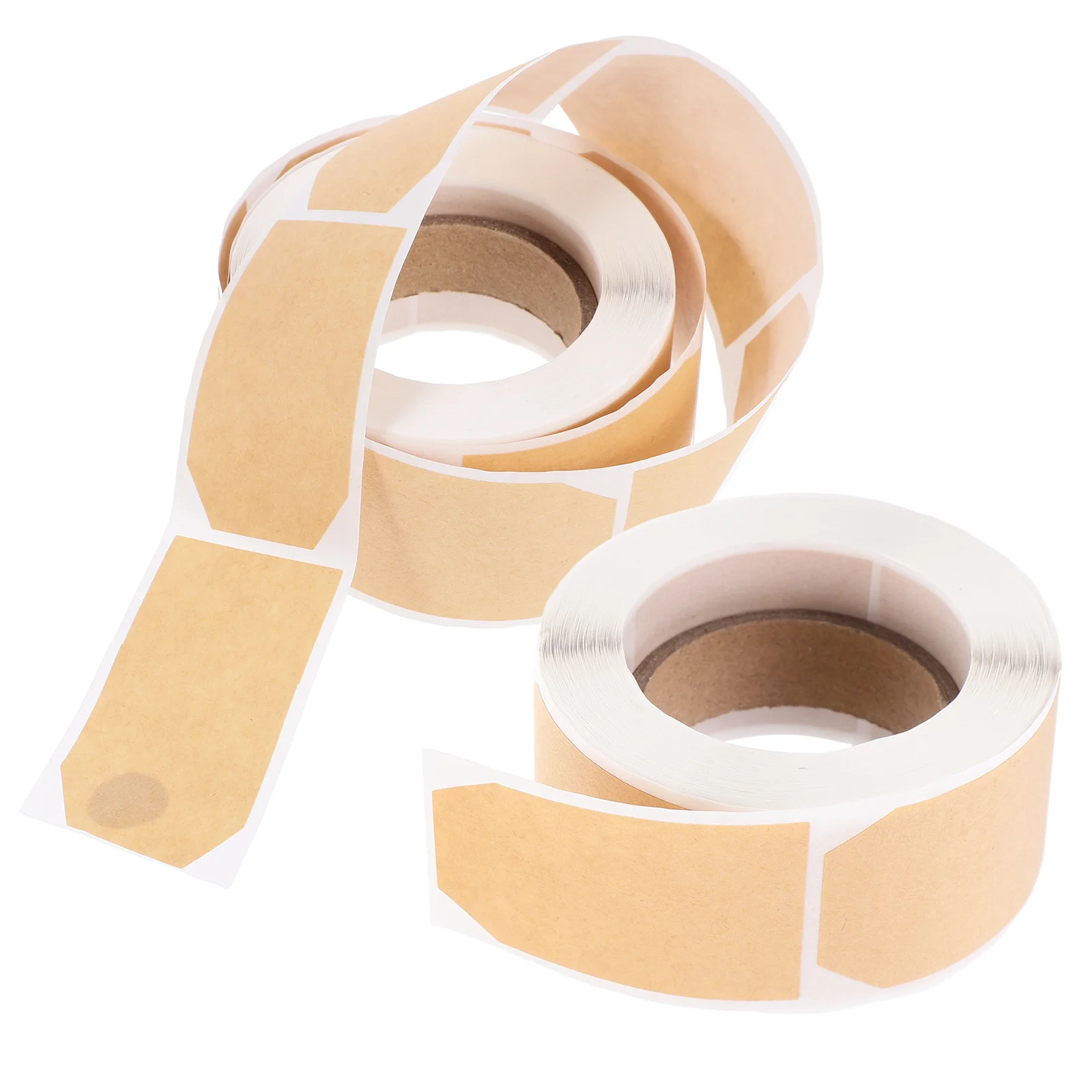 

2 Rolls Kraft Paper Labels Blank Self-Adhesive Sorting Tags for Home Office Organization Removable Name Label Stickers