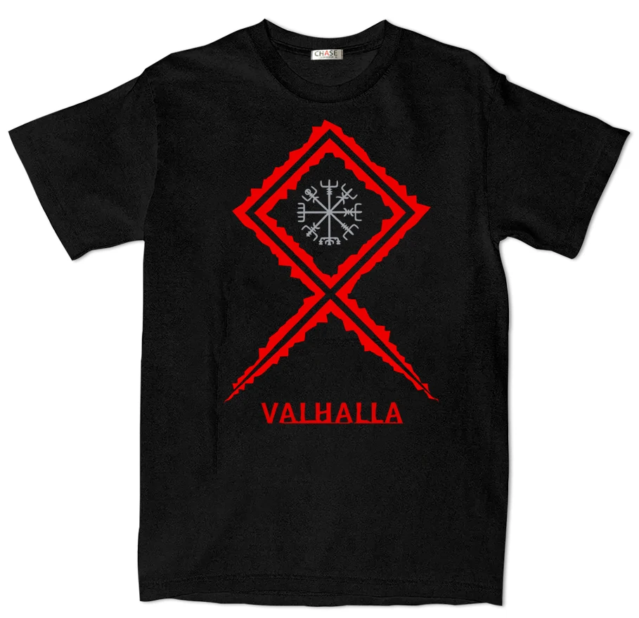 

LE Men's T-Shirt Valhalla Viking Printed T Shirt Harajuku Cotton Short Sleeve Unisex, graphic t shirts men clothing