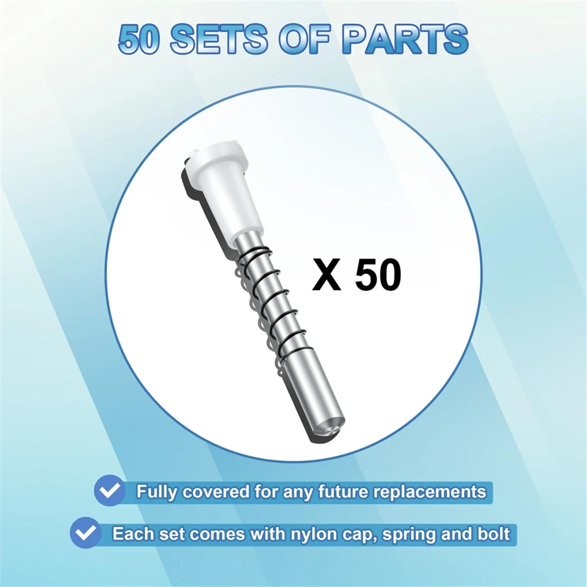 A002 50 قطعة من مزالج مكبس شاشة النافذة مع أغطية، 5/32 × 1-1/2 بوصة، دبابيس مكبس شاشة نافذة من الألومنيوم، شاشات آمنة في مكان
