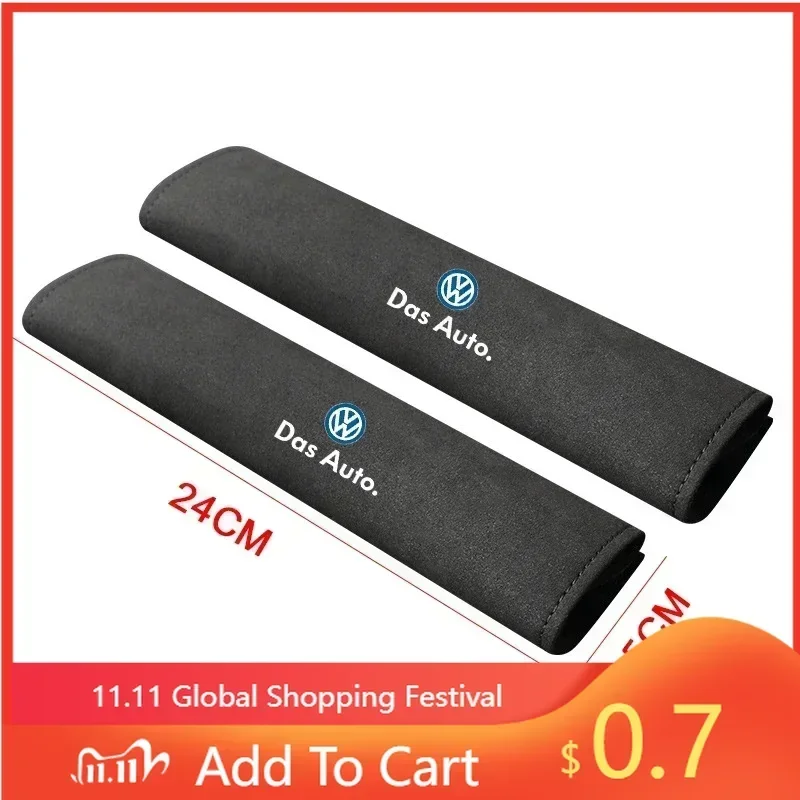 

For VW New 2pcs Car Seat Belt Cover Shoulder Pad For Volkswagen Rline Passat Santana Tiguan Bora Jetta Beetle Scirocco Interior
