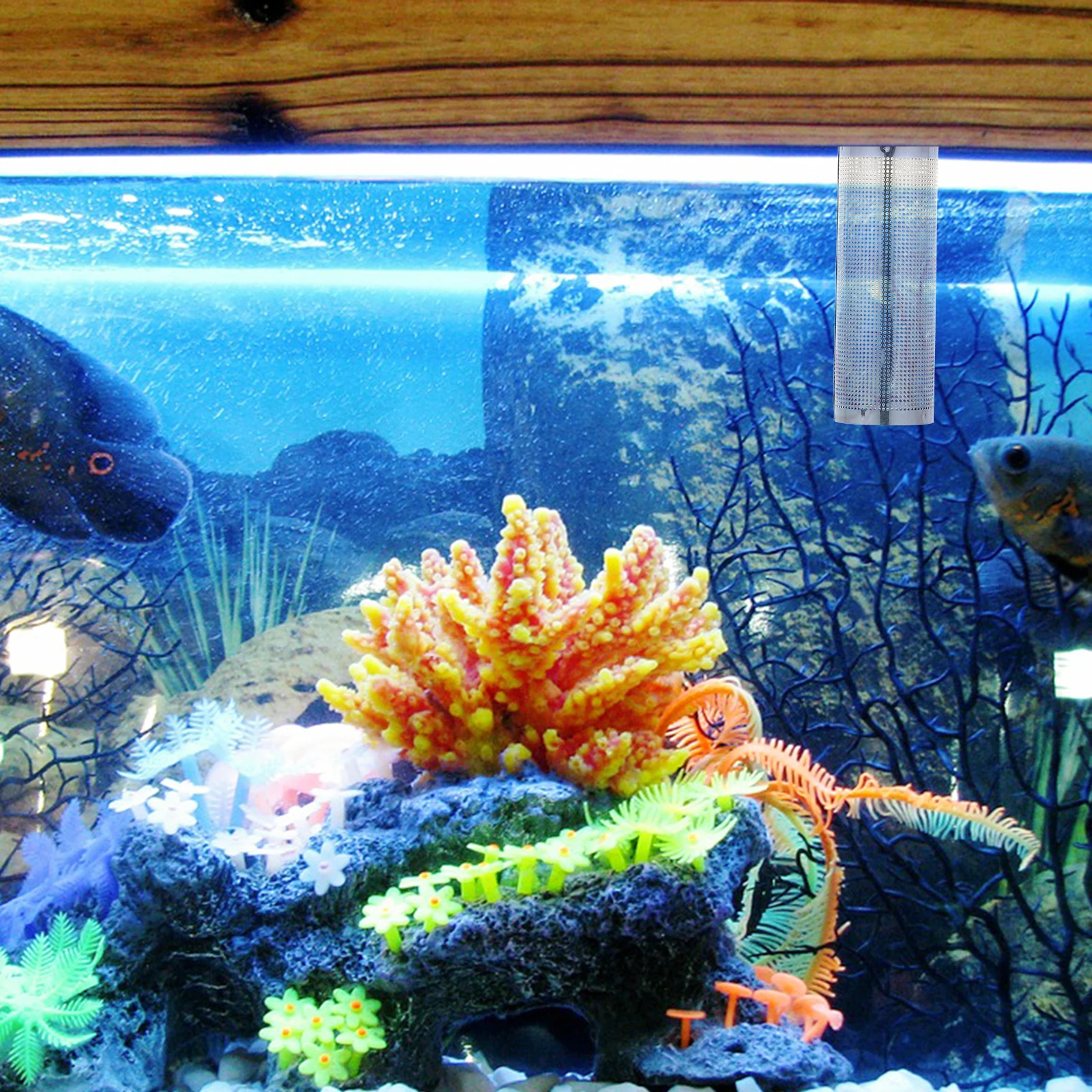 

Stainless Steel Aquarium Filter Cover Acrylic Mesh Protector for Fish Tank Pond Purifier Easy Install Rust Resistant