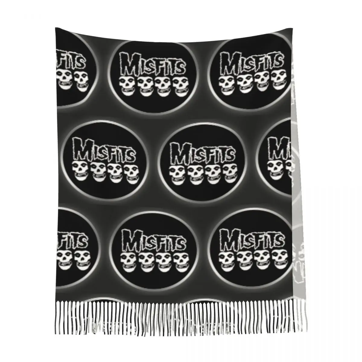 Misfits шарф с черепом, шарфы с кисточками, женские мягкие теплые шали и накидки, большая осенне-зимняя шаль