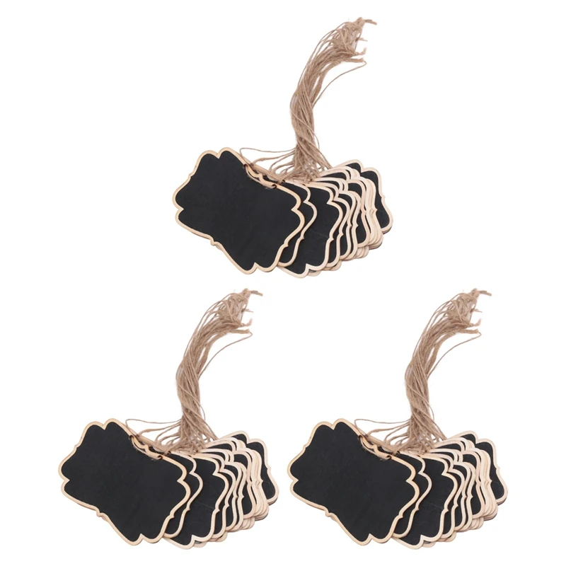 36Pcs Mini Chalkboards Signs, Hanging Wooden Chalkboard Tags, Double-Sided Message Board With Hanging String