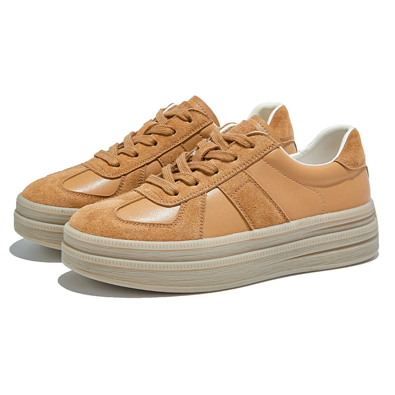 

AIYUQI Women Moral Training Shoes Genuine Leanther 2025 New Lace-up Women Sneakers Large Size Casual Flats For Women