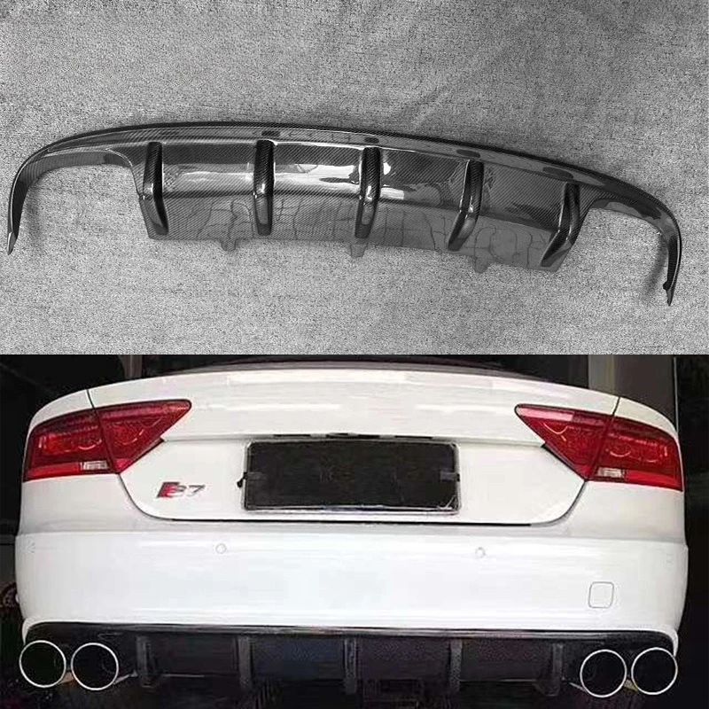 Carbon fiber four-out rear bar tail lip rear spatula encloses diffuser