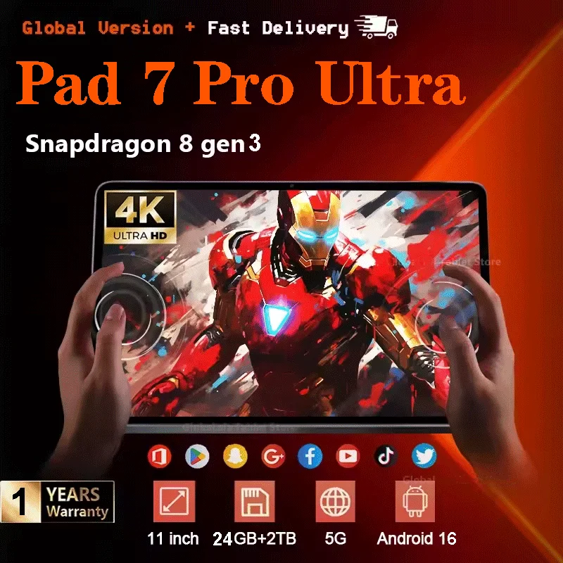 �y�Z�[�����z2026 Pad 7 Pro Ultra �ŐV�O���[�o���Ń^�u���b�g Android 16 Snapdragon 8Gen3 11�C���` �\�t�g���C�g�X�N���[�� WiFi GPS WPS 5G Mi Tab PC