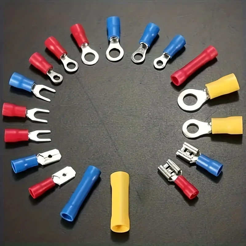 300/480-teiliges Crimp-Steckverbinder-Set für elektrische Drähte – isolierte Spaten-, Stoß-, Ring-, Gabel-, Ringösen und gerollte Anschlüsse