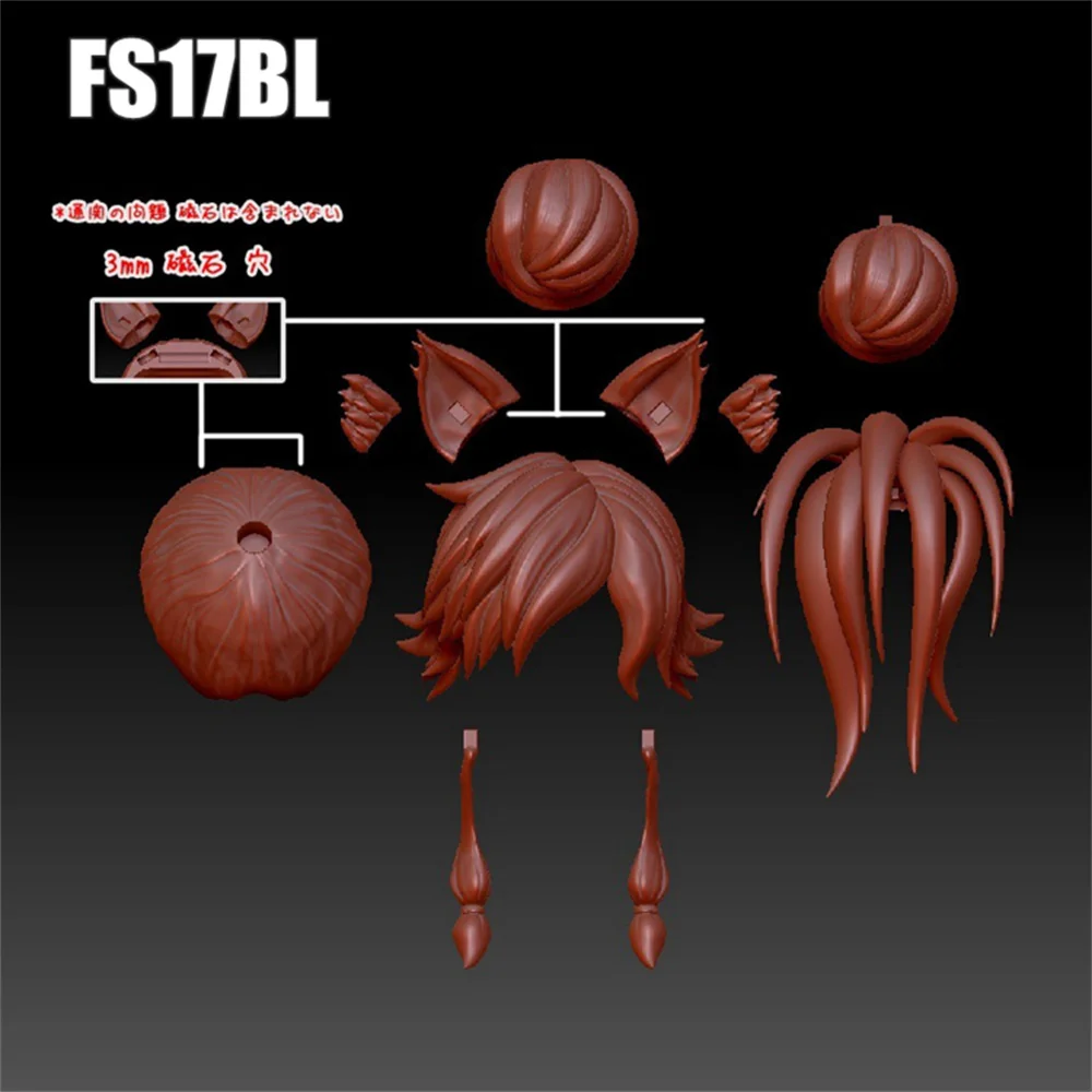 SH STUDIO FS17B 1/12 Maßstab Resin GK Teile: Elektrische Gesichtsform mit Pony-Frisur für 6-Zoll-Göttinnen-Körperzubehör – Detail 11