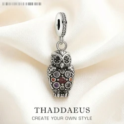 Elegant Owl Queen Charms Europe Fine Jewelry Women Gift In 925 Sterling Silver