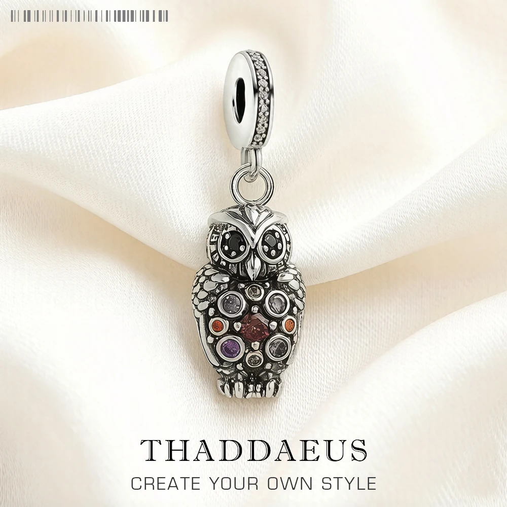 Elegancka sowa królowa Charms Europa Fine Jewelry Prezent dla kobiet ze srebra próby 925