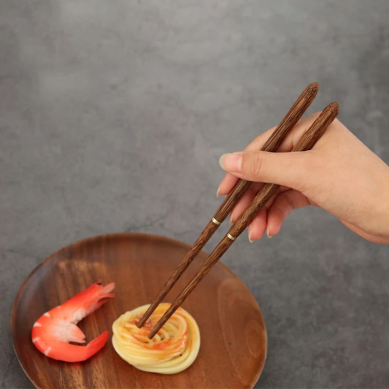 Japanese Style Natural Wooden Chopsticks Folding Portable Outdoor Camping Reusable Tableware with Aluminum Box Kitchen Tools