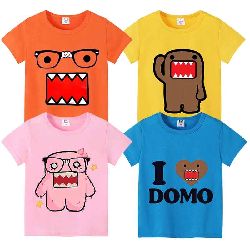 

Domo Kun Kids Short Sleeve T Shirt Cute Cartoon Print Children Cotton Tee Summer Toddler Crew Neck Tops Baby Boy Girl Clothes