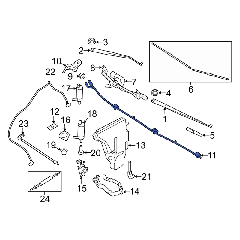 New Front Windshield Washer Nozzle Sprayer Jet System 61667202027 For -BMW 7 Series F01 F02 F04 2009-2015 740I 750I 760I