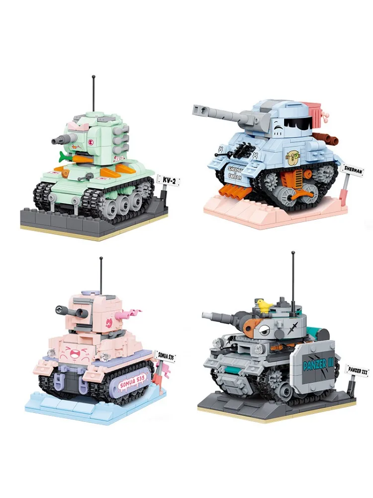 

Мини-танк, вращающаяся модель танка, игрушки, детские военные игрушки, коллекционные автомобильные креативные подарки для подростков, возраст 14, 532 шт., маленькие украшения