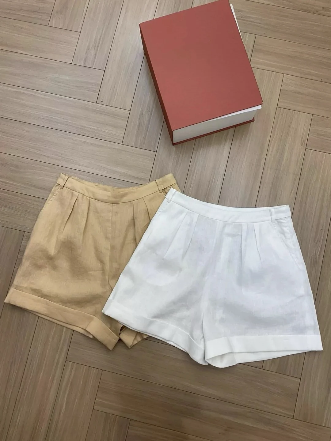 L * p pantaloncini di lino da donna completo di giacca corta allentata con cappuccio + pantaloncini a vita alta Set da 2 pezzi