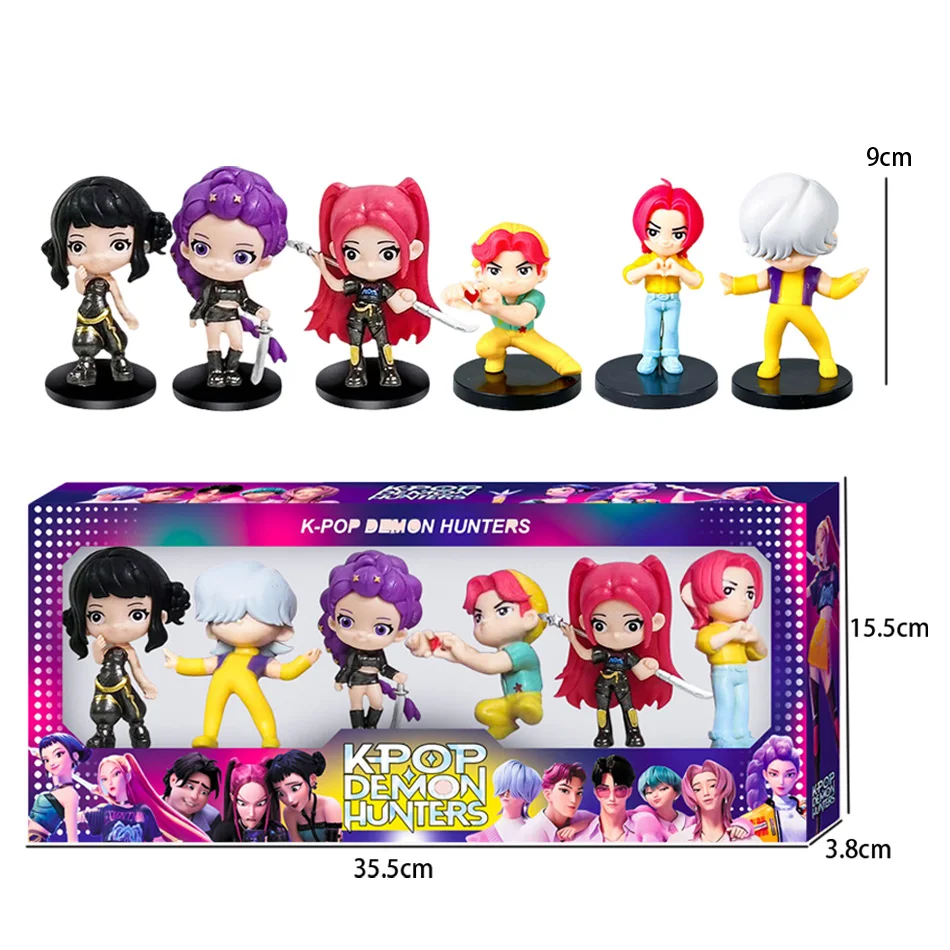 2 styles Kpop Demon Hunter Action Figure box Set Derpy Tiger Rumi Mira Zoey SAJA BOYS Dolls Collectible Fans Christmas Gift