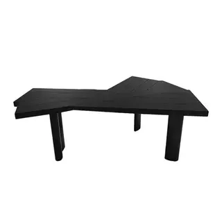 

Solid wood desk, medieval creativity, fan-shaped special-shaped, desk black, high-end home use
