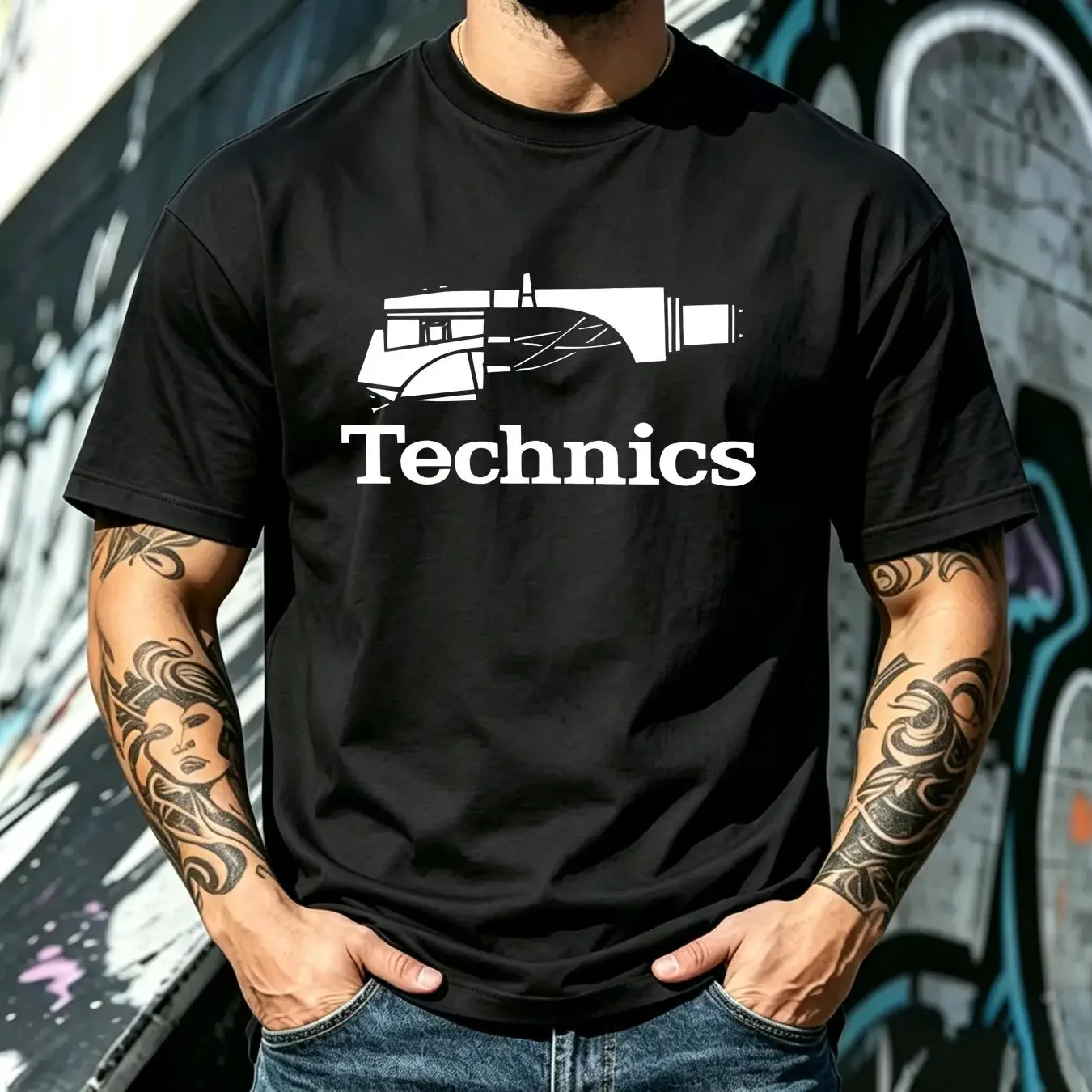 washed T Shirt Technics Audio Company Logo Men's Black Size S 5XL vintage Washed Soft Stretched Unisex Comfortable streetwear