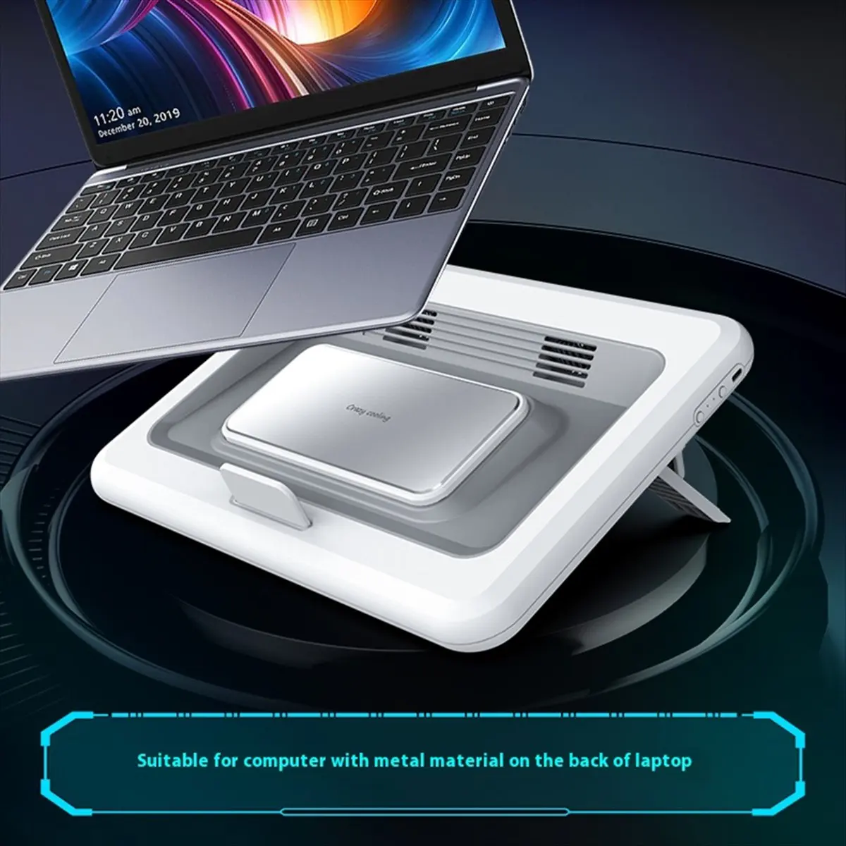 doyou NEW Gaming Laptop Cooler with 2 Cooling Silent Fans Rapid Cooling of Semiconductors Adjustable Notebook Cooler Stand