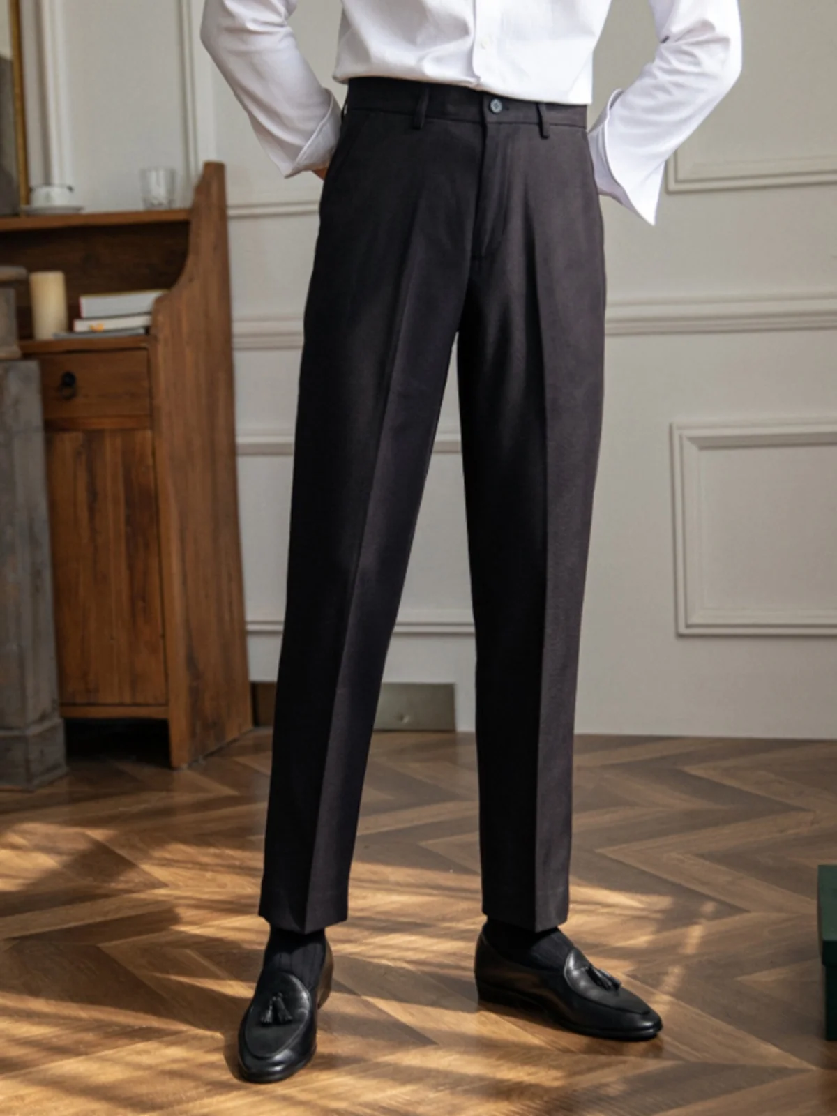 

Mr. Deer Tee Briti Sle Busin Casual Slim Fit Men's Pants Versatile Korean Version Commute Trend Basic Trousers