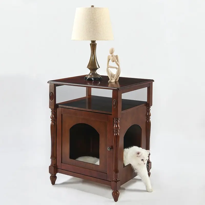 European living room storage cabinet, sofa side table, American cat nest bedroom cat house