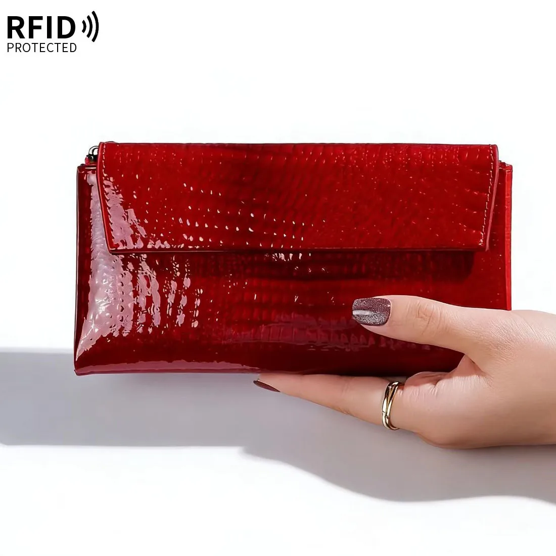 

Женский кошелек-клатч из натуральной мягкой коровьей кожи с RFID-защитой, длинный кошелек-портмоне из натуральной кожи для женщин