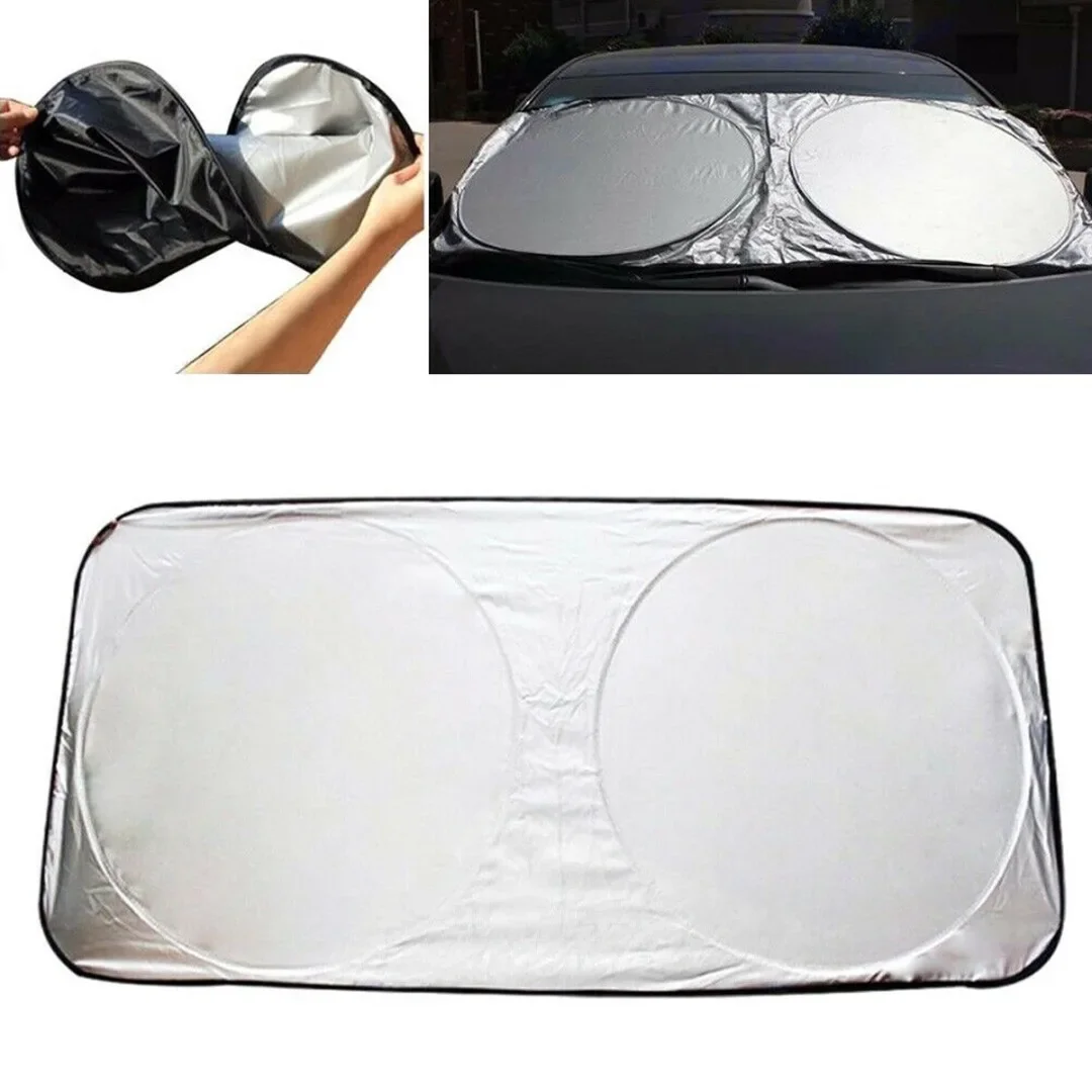 

Upgraded Car Sun Shade - Dual Layer Aluminum Reflective Windshield Cover for Maximum Heat Reduction