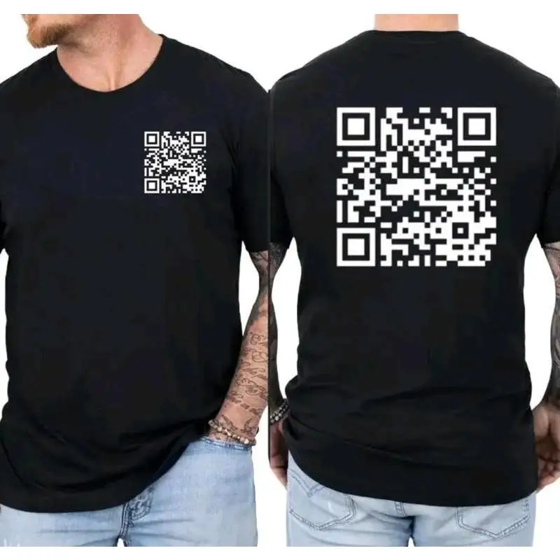 

Custom QR Code T-Shirt Personalized Scan Me Graphic Tee for Birthday, Party or Business Promotion
