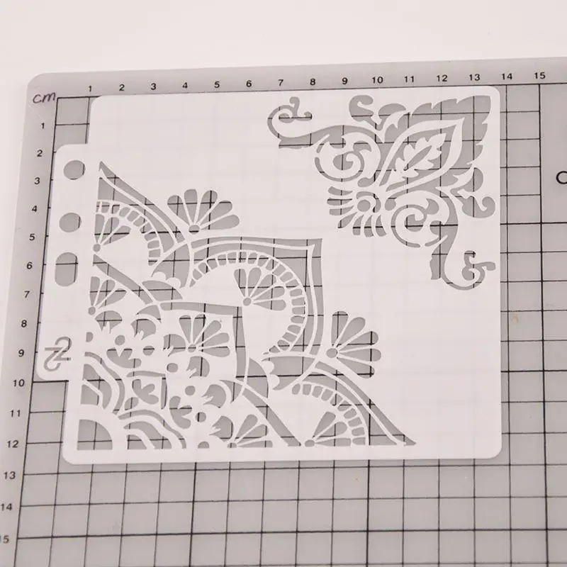 

Flower Corner Stencils Template Painting Scrapbooking Embossing Stamping Album C W8EB