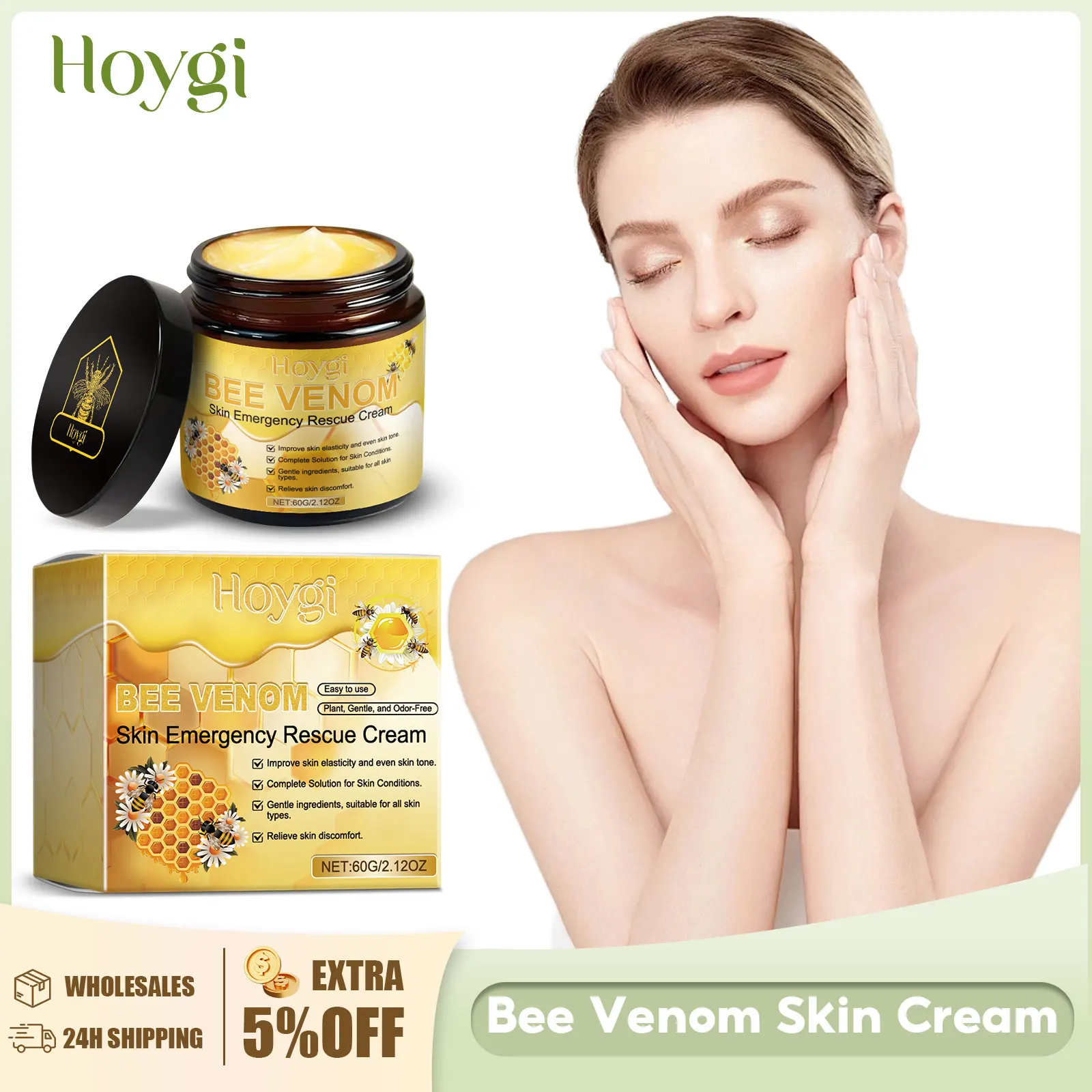 

Bee Venom Face Cream Firming Lifting Reduce Redness Soothing Repair Damaged Skin Strengthen Barrier Brighten Nourish Body Cream