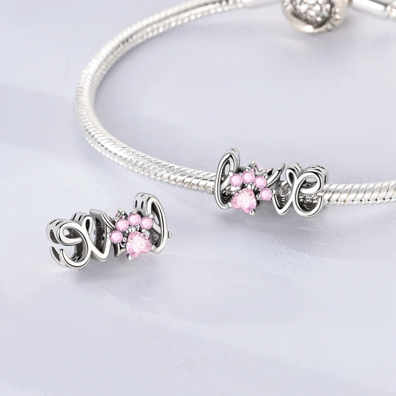 925 Silver Charms Love Mother Family Sister Heart Beads Fit Original Bracelet Necklace DIY Woman Jewelry Gift For Friend