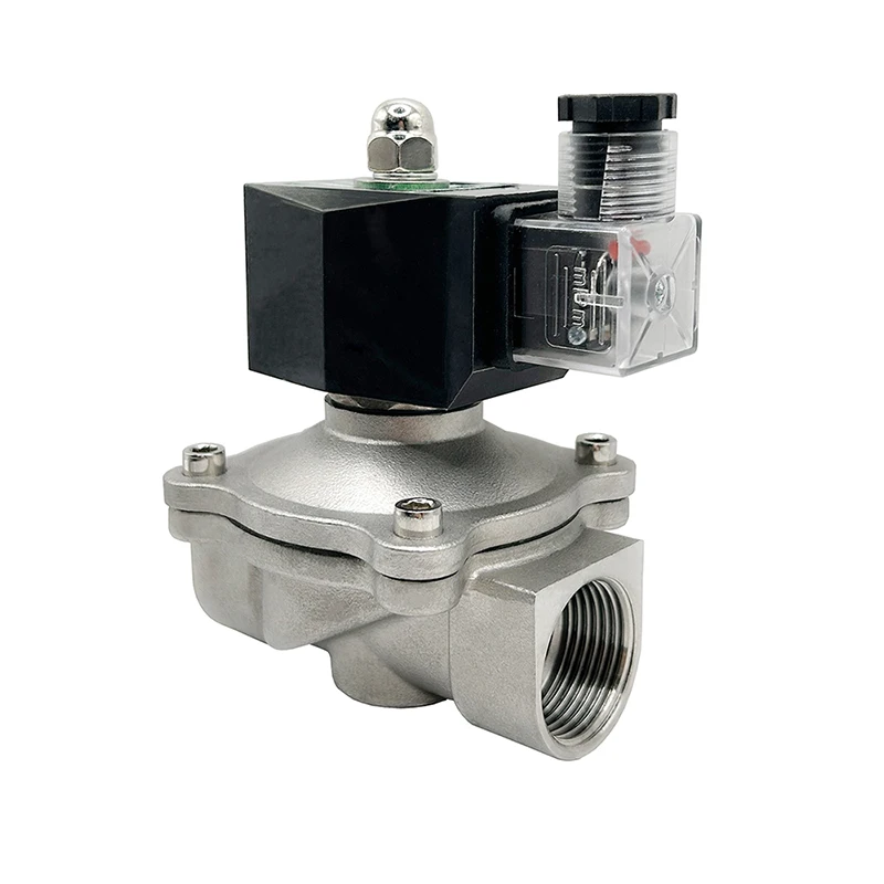 

3/8'' 1/2'' 3/4'' 1" 2'' Normally Closed Waterproof Solenoid Valve 24V 12V 220V 110V Stainless Steel Solenoid Valves With LED