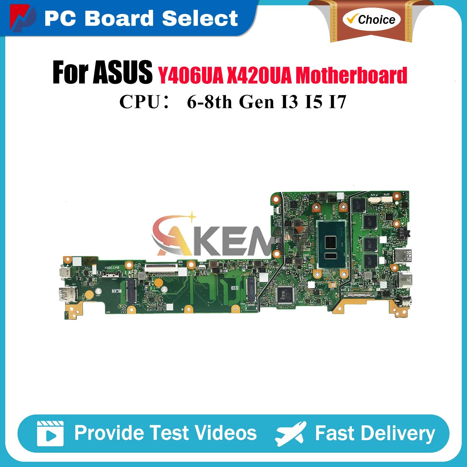 

Материнская плата для ноутбука X420UA для ASUS VivoBook X420U X420UA Y406UA, материнская плата для ноутбука с процессором I3 I5 I7, 100% тестирование, ОК, быстрая доставка